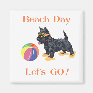 Strandtag Scottie Hund Magnet