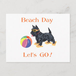 Strandtag Scottie Hund Postkarte