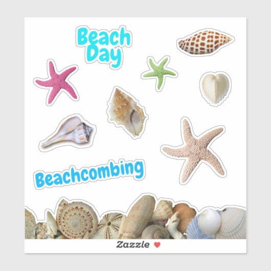 Strandtag Seashells Gestaltete Starfish Scrapbooki Aufkleber (Blatt)