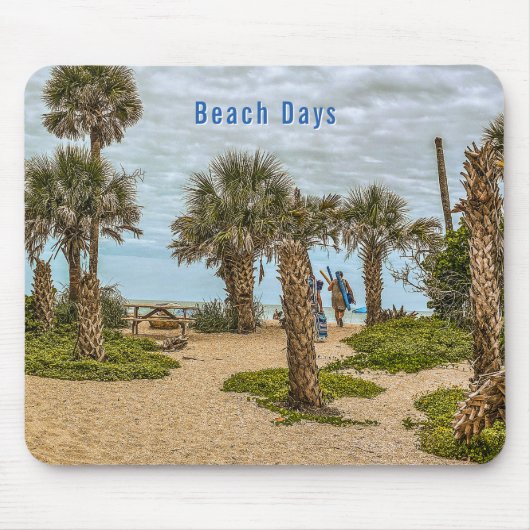 Strandtage, Bewölkt, Strandgarten Mousepad (Vorne)