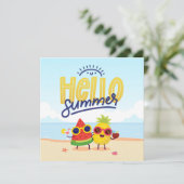 Strandtage Hallo Sommer Grußkarte (Stehend Vorderseite)
