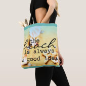 Strandtaschen Muscheln und Sand mit Text Tasche (Von Nahem)