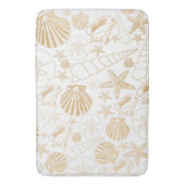 Strandthema-Baddekor der Goldweißer Muscheln | Badematte (Vorderseite Vertikal)
