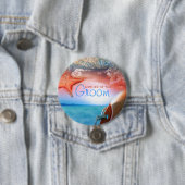"Strandthema" Bräutigam, der tropische Kreuzfahrt Button (Beispiel)