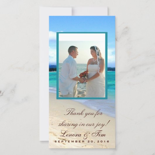 Strandthema danken Ihnen Fotokarte Dankeskarte (Vorderseite)