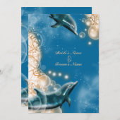 Strandthema - elegantes Party des Einladung (Vorne/Hinten)