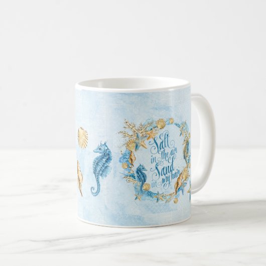 Strandthema Seashell Tasse blau (VorderseiteRechts)