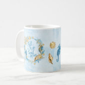 Strandthema Seashell Tasse blau (Vorderseite Links)