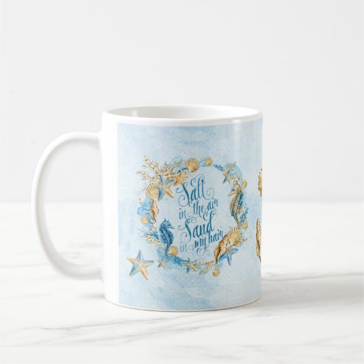 Strandthema Seashell Tasse blau (Links)
