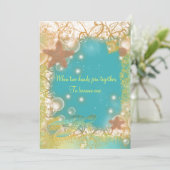 Strandthema wedding exotisch einladung (Stehend Vorderseite)