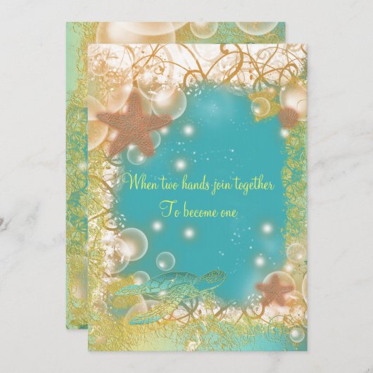 Strandthema wedding exotisch einladung (Vorne/Hinten)