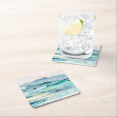 Strandtiche II Rechteckiger Pappuntersetzer (Vor Ort)