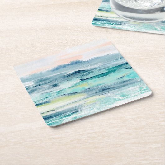 Strandtiche II Rechteckiger Pappuntersetzer (angewinkelt)