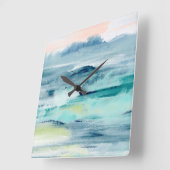 Strandtides II Quadratische Wanduhr (Winkel)