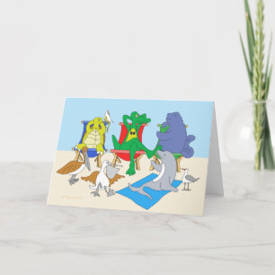 Strandtiere Geburtstagskarte Feiertagskarte