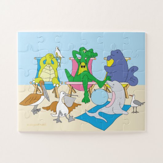 Strandtiere großes Puzzle mit großen Teilen (Horizontal)
