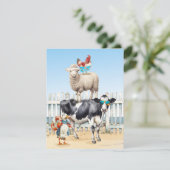 Strandtiere Grüße flache Karte (Stehend Vorderseite)