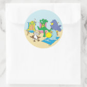Strandtiere Runder Aufkleber (Tasche)