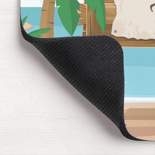 Strandtouren, Drachen, Sonnenschirme und Palmen Mousepad (Ecke)