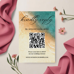 Strandtropische Hochzeit RSVP-Karte Begleitkarte