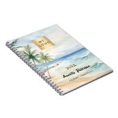 Strandtropische Palmen - Wellen des Firmenlogos Notizblock (Rechte Seite)