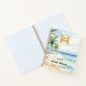 Strandtropische Palmen - Wellen des Firmenlogos Notizblock (Innenseite)