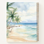 Strandtropische Palmen - Wellen des Firmenlogos Notizblock (Rückseite)