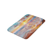 Strandtropischer Sonnenuntergang Badezimmer Fußbod Badematte (Schrägansicht)