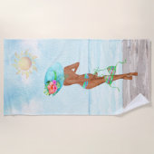 Strandtuch der Afroamerikanerin (Vorderseite)