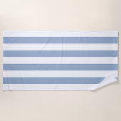 Strandtuch Feder Pastell Blau & Weiß gestreift (Vorderseite)
