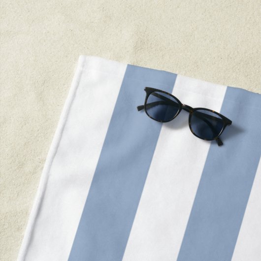 Strandtuch Feder Pastell Blau & Weiß gestreift (Beispiel)
