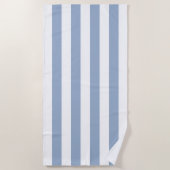 Strandtuch Feder Pastell Blau & Weiß gestreift (Vorderseite)