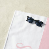 Strandtuch Feder Pastell Rosa & Weiß gestreift (Beispiel)