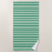 Strandtuch Federgrün & Weiß gestreift (Vorderseite)