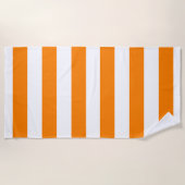 Strandtuch Federorange & Weiß gestreift (Vorderseite)
