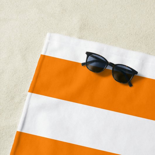 Strandtuch Federorange & Weiß gestreift (Beispiel)