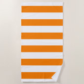 Strandtuch Federorange & Weiß gestreift (Vorderseite)