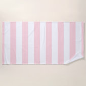 Strandtuch Federpastell Rosa & Weiß gestreift (Vorderseite)