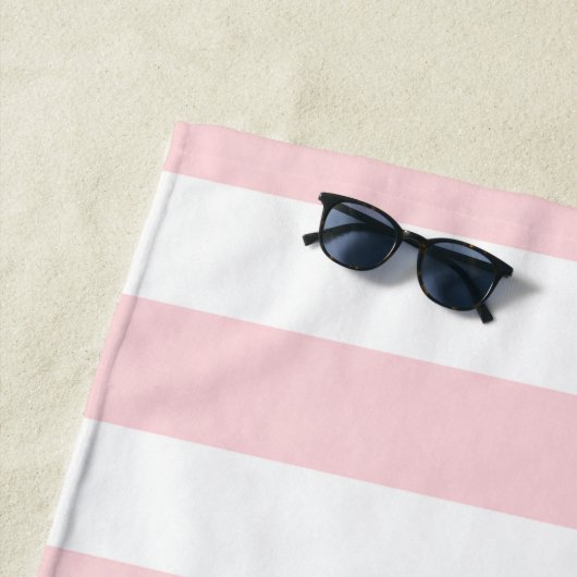 Strandtuch Federpastell Rosa & Weiß gestreift (Beispiel)