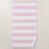Strandtuch Federpastell Rosa & Weiß gestreift (Vorderseite)