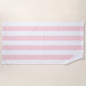 Strandtuch Federpastell Rosa & Weiß gestreift (Vorderseite)