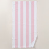 Strandtuch Federpastell Rosa & Weiß gestreift (Vorderseite)