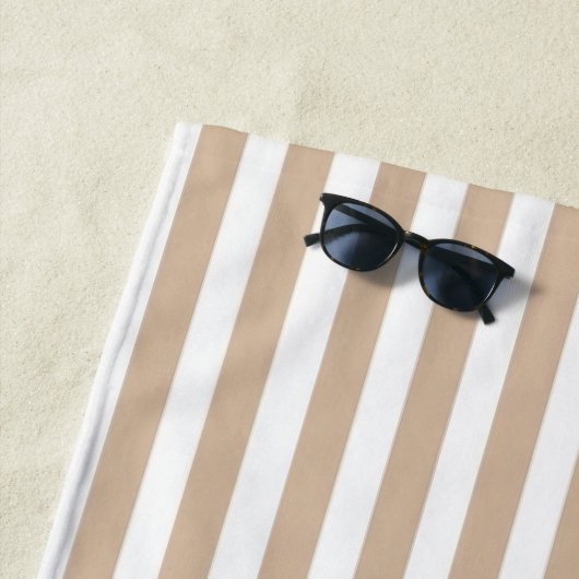 Strandtuch Frühling Beige & Weiß gestreift (Beispiel)