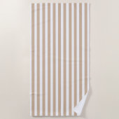 Strandtuch Frühling Beige & Weiß gestreift (Vorderseite)