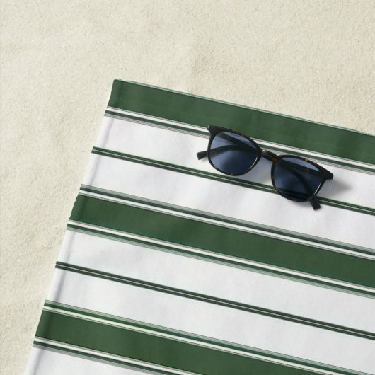 Strandtuch Frühling Jägergrün & Weiß gestreift (Beispiel)