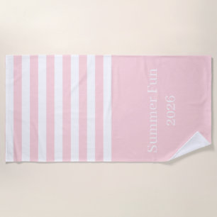 Strandtuch Frühling Pastell Rosa & Weiß gestreift