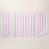 Strandtuch Frühling Pastell Rosa & Weiß gestreift (Vorderseite)
