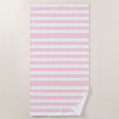 Strandtuch Frühling Pastell Rosa & Weiß gestreift (Vorderseite)
