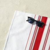 Strandtuch Frühling Rot & Weiß gestreift (Beispiel)