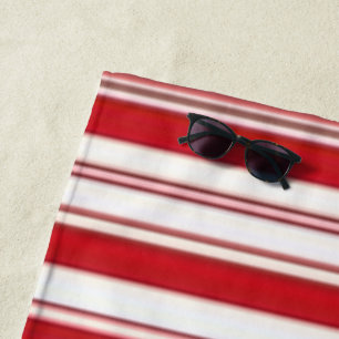 Strandtuch Frühling Rot & Weiß gestreift